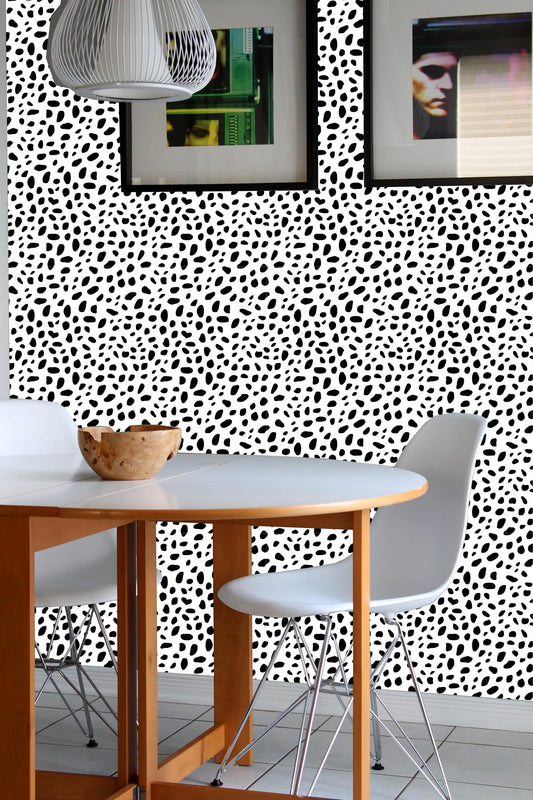 Dalmatian spots, removable wallpaper, peel and stick, polka dot, self adhesive wallpaper, spotted wallpaper, animal wallpaper, wall mural