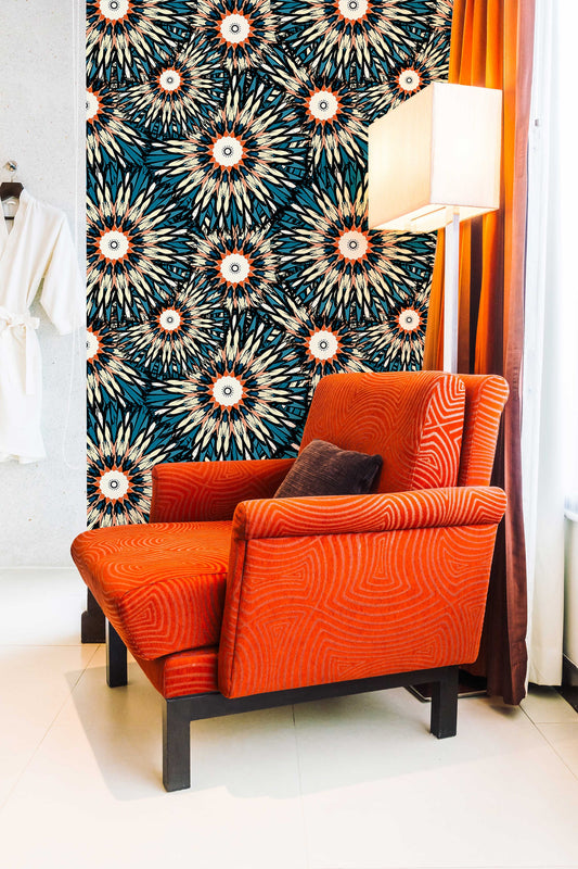 Beautiful Color Mandala | Removable Wallpaper | Self-adhesive | Temporary wallpaper #286