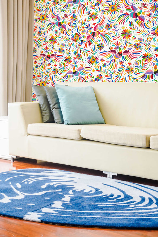 Mexican Embroidery Birds | Removable Wallpaper | Self-adhesive | Temporary wallpaper #258