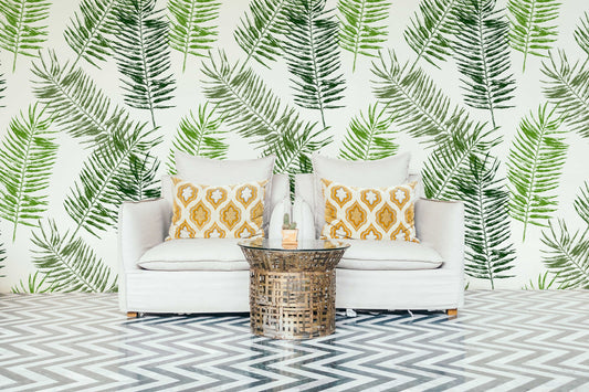 Palms Leafs | Removable Wallpaper | Self-adhesive | Temporary wallpaper #191