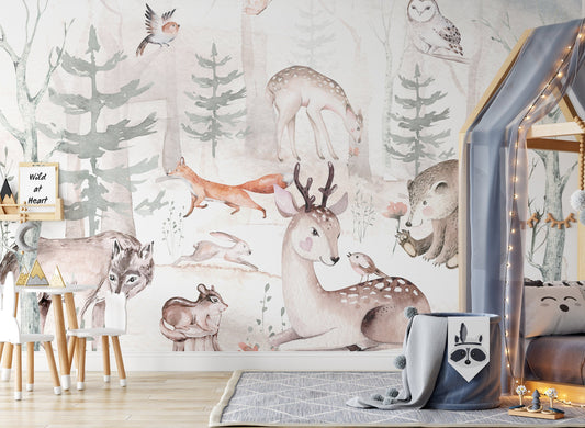 Scandinavian Forest Mural Wallpaper