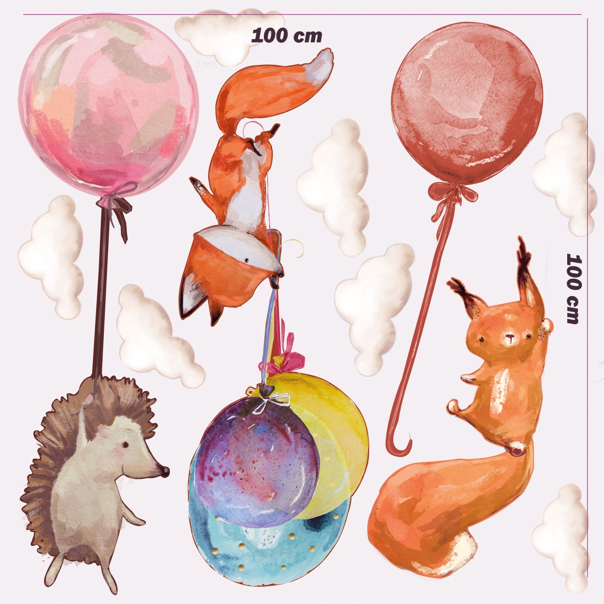 Flying Animals Nursery Wall Stickers - Unique Wall Decal by Wonderwallsboutique