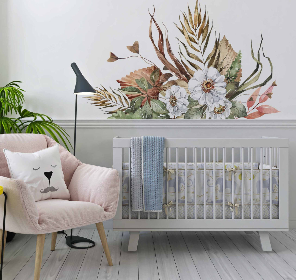 Flower Wall Stickers, Boho Flowers Nursery Stickers - Unique Wall Decal by Wonderwallsboutique