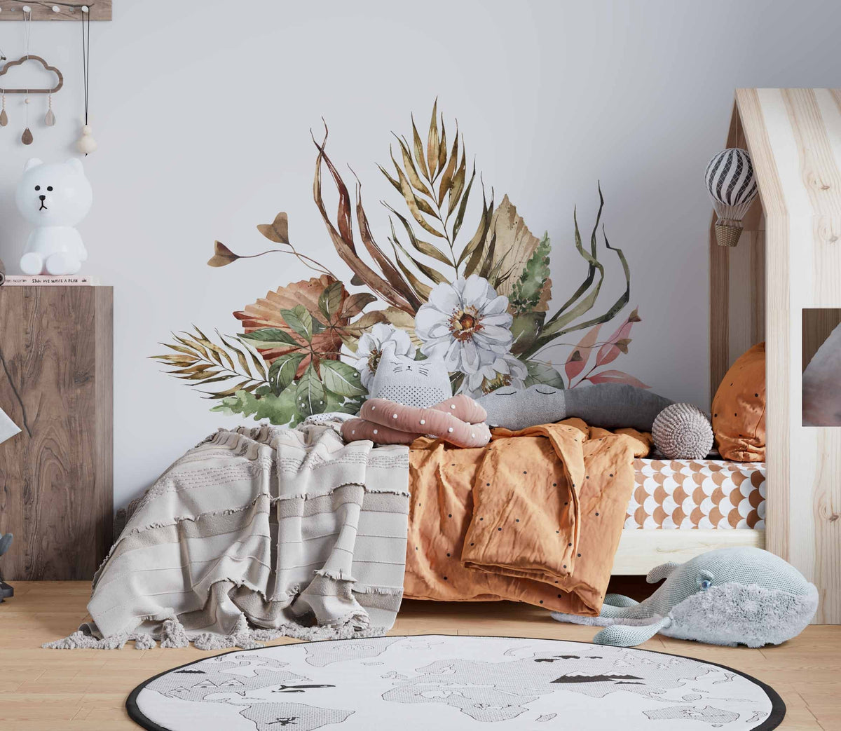 Flower Wall Stickers, Boho Flowers Nursery Stickers - Unique Wall Decal by Wonderwallsboutique