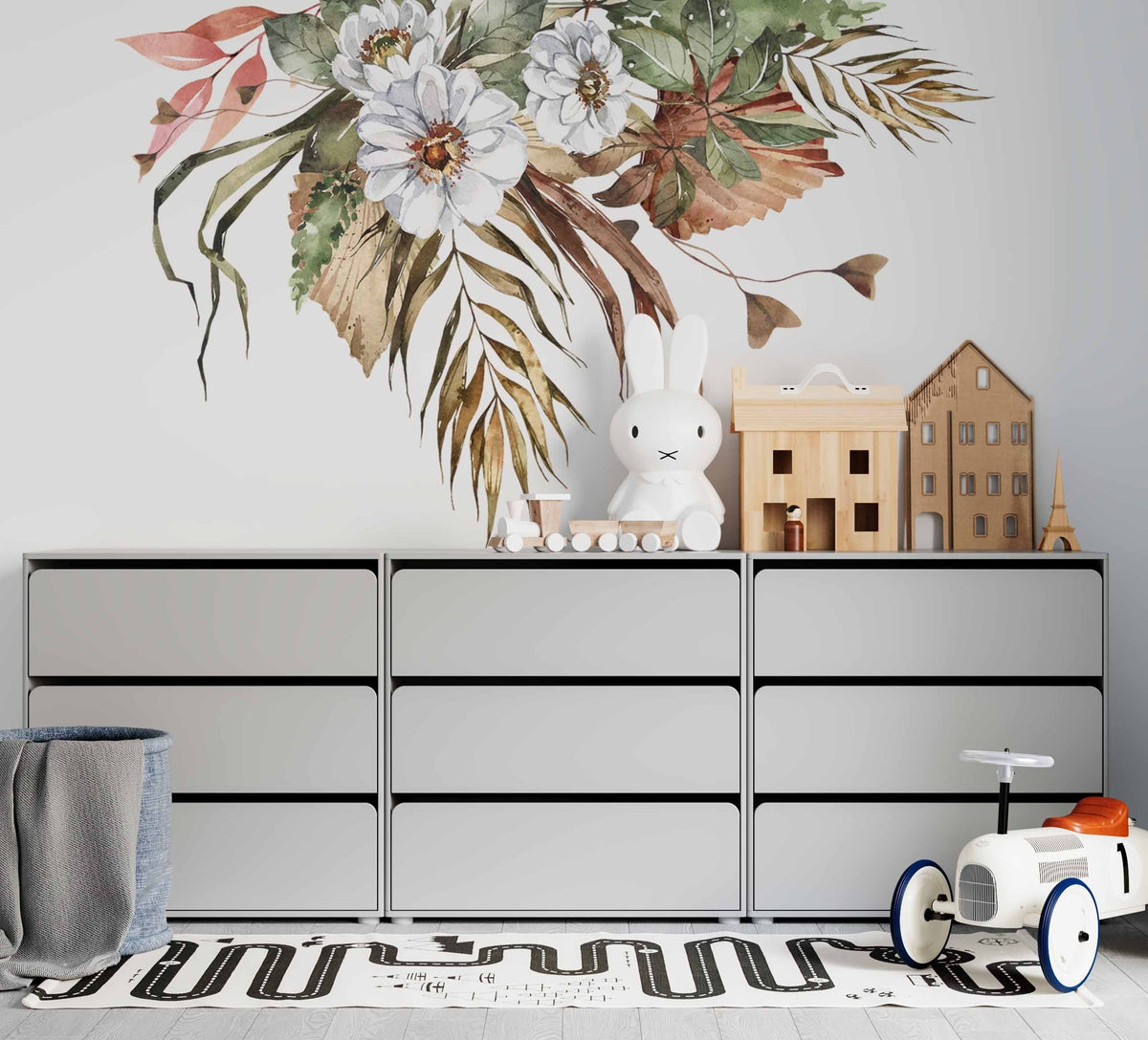 Flower Wall Stickers, Boho Flowers Nursery Stickers - Unique Wall Decal by Wonderwallsboutique