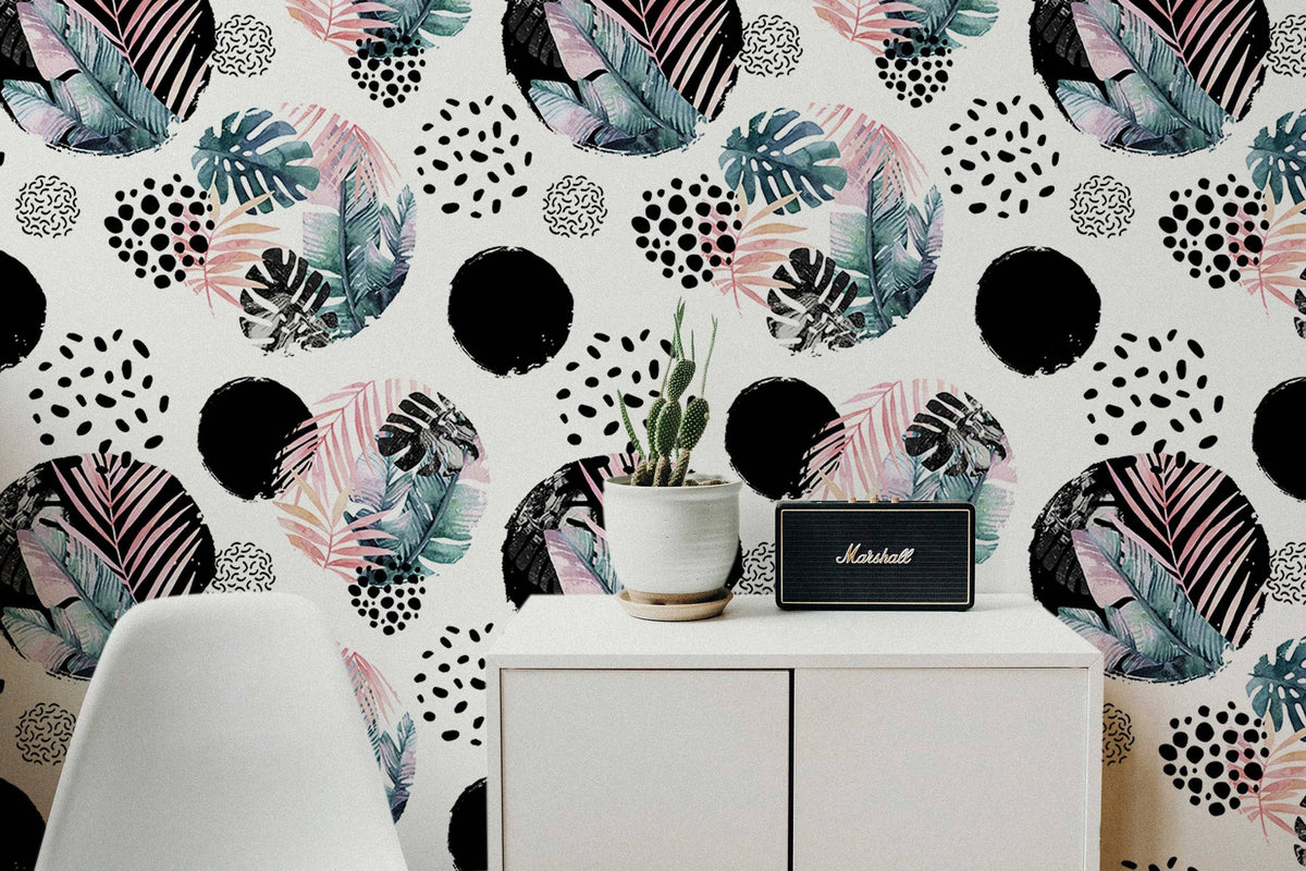 Watercolor tropical dots | removable wallpaper | pattern #303 for nursery and home wall decor.