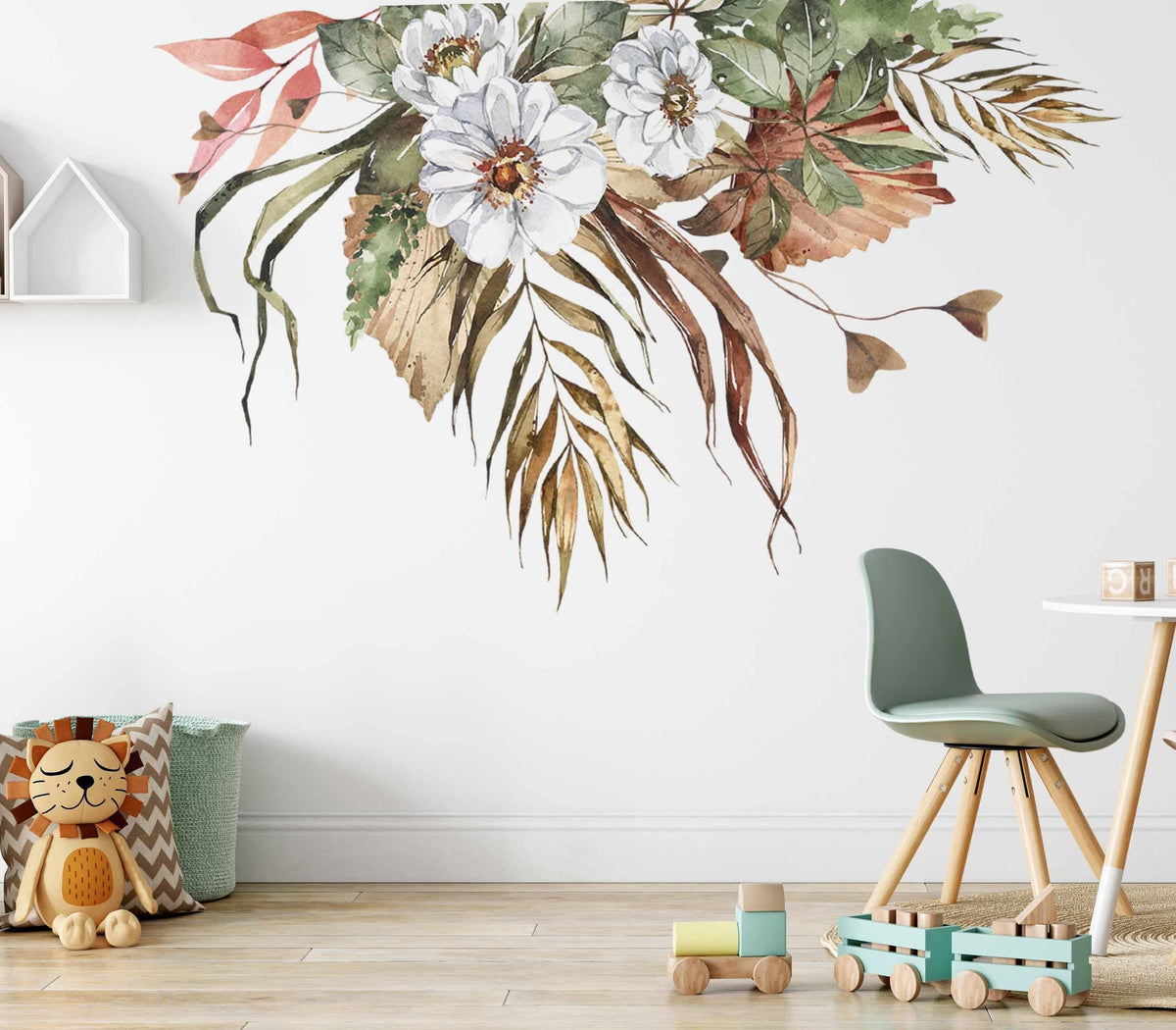 Flower Wall Stickers, Boho Flowers Nursery Stickers - Unique Wall Decal by Wonderwallsboutique
