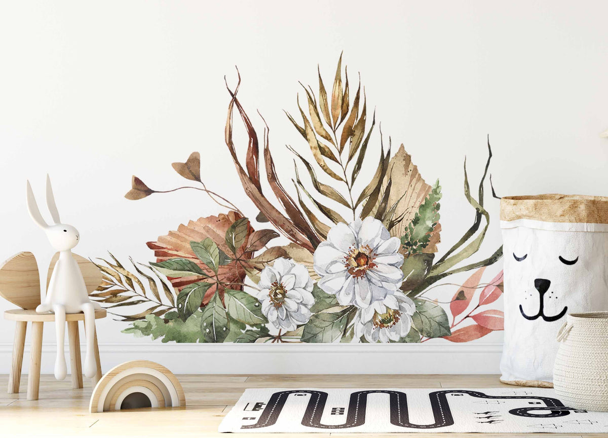 Flower Wall Stickers, Boho Flowers Nursery Stickers - Unique Wall Decal by Wonderwallsboutique
