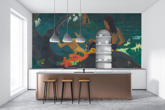 By the Sea by Paul Gauguin Wallpaper, Sea Wallpaper,  Oil Painting,  Wall Mural, Abstract Sea, Landscape Wall Print,  Modern Home Decor