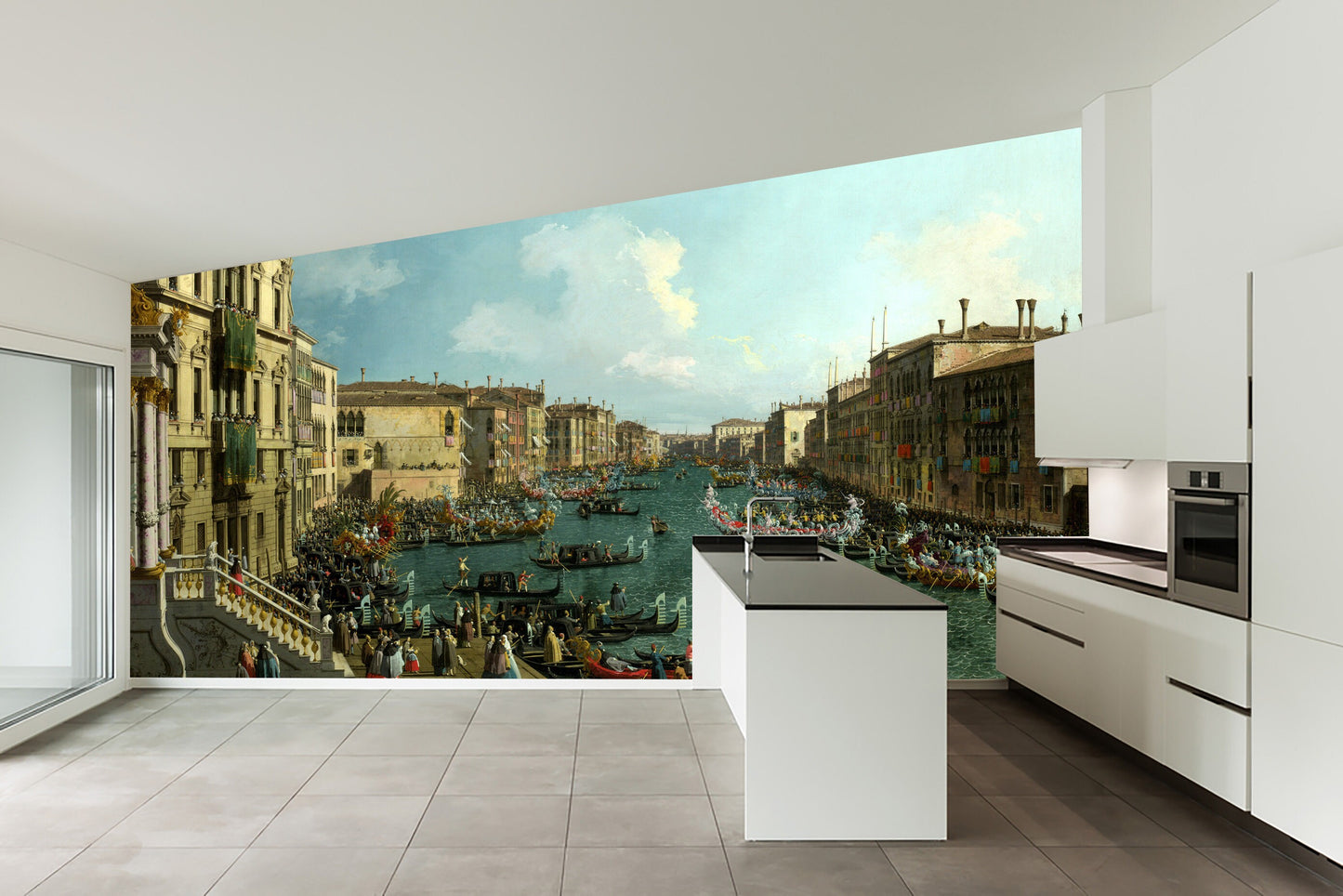 Regatta on the Canale Grande by Canaletto Wallpaper, Venice Canale Grande, Large Wall Mural, Self Adhesive Peel & Stick Mural, Fine art