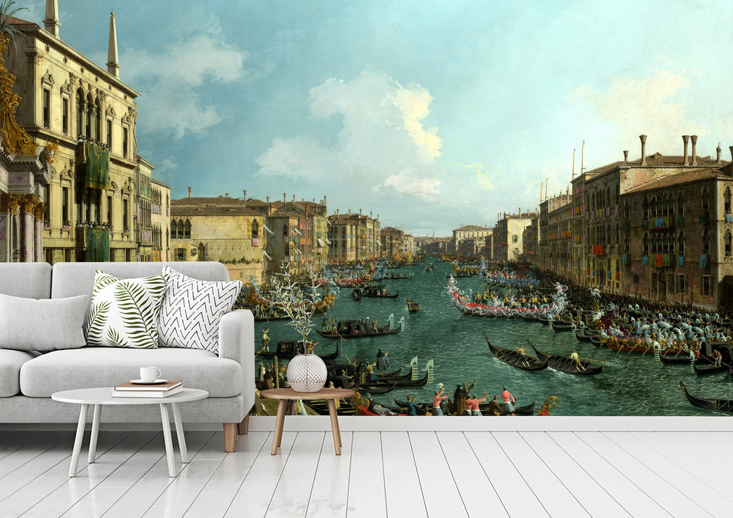 Regatta on the Canale Grande by Canaletto Wallpaper, Venice Canale Grande, Large Wall Mural, Self Adhesive Peel & Stick Mural, Fine art