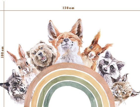 BOHO rainbow Wall Stickers, Woodland Nursery Stickers