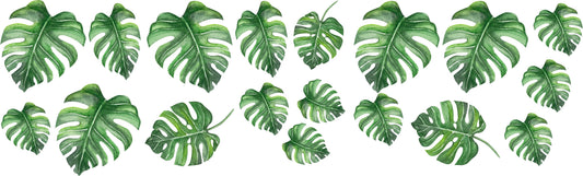 Watercolor big wall sticker set for kids, set of leaves, wall decal, cub, africa, watercolor decal set, nursery, peel and stick, nursery wall sticker for nursery and home wall decor.