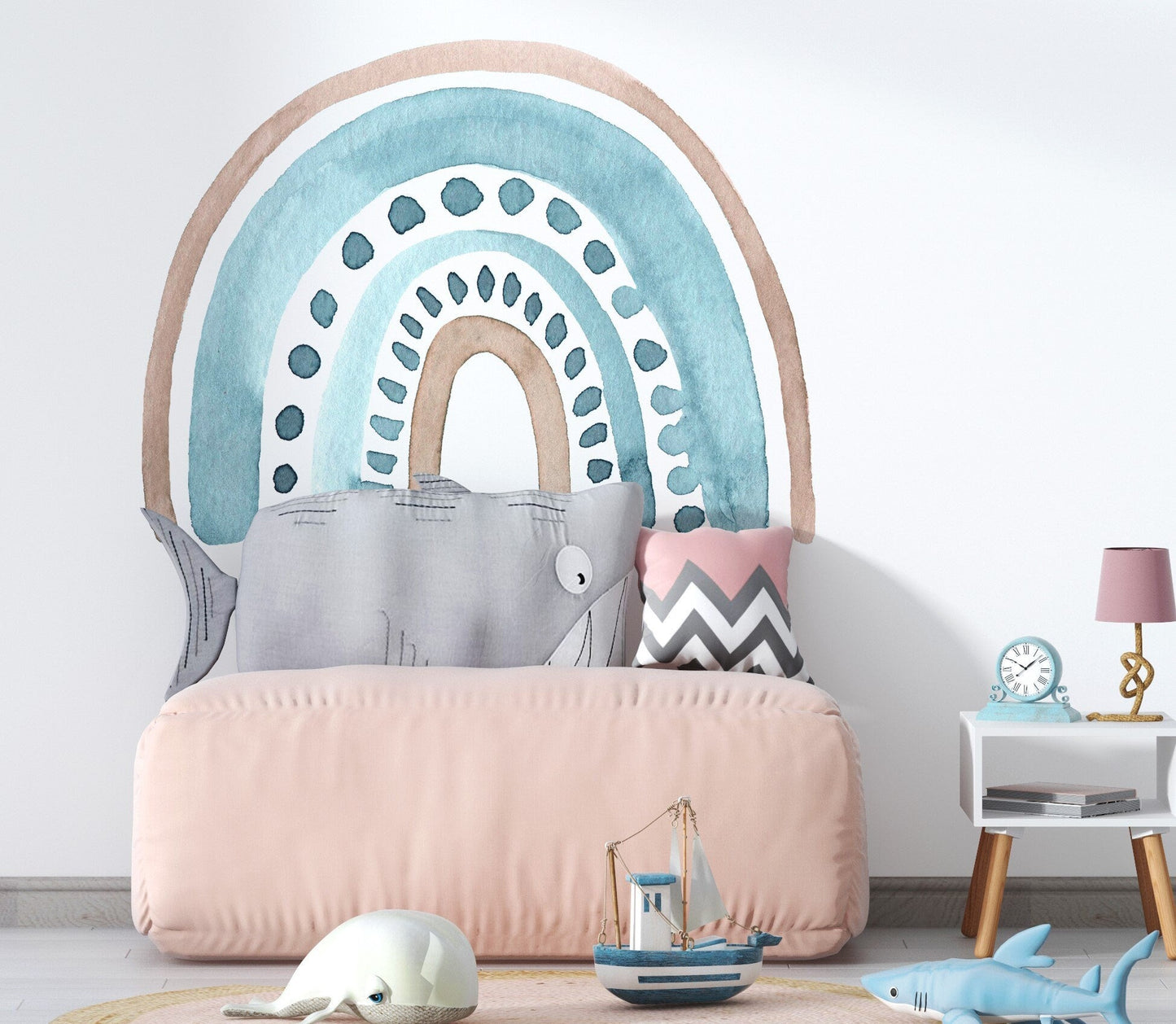 Blue Boho Rainbow Stickers