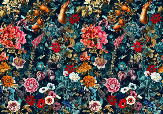 Dark garden wallpaper, removable peel and stick wall mural, floral home decor, temporary wallpaper, home decor,UK next day delivery, premium