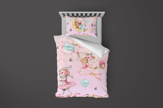 Ballerina Bedding, Toddler Bedding, Junior Bed Covers, Girls Bedding, Girls Cotbed Bed Covers, Toddler Bed Linen