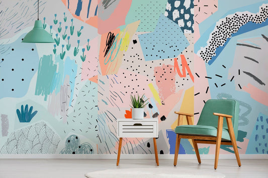 Watercolor removable wallpaper peel and stick wallpaper wall pa... for nursery and home wall decor.
