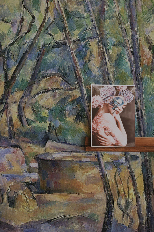 Watercolor millstone and cisterne under the mural for nursery and home wall decor.