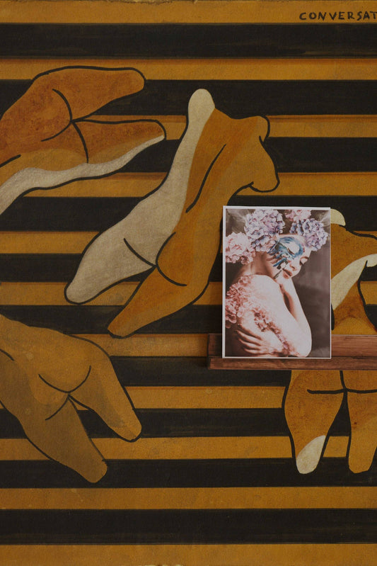 Conversation    , Self adhesive Wallpaper, Wall mural, Vintage Painting, Wall Art,  #57