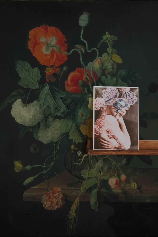 Old Vintage Mural  , Wall Mural, Floral Wallpaper, Self adhesive, Temporary wallpaper,  #4DF