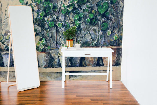 Watercolor flower pots peel and stick for nursery and home wall decor.