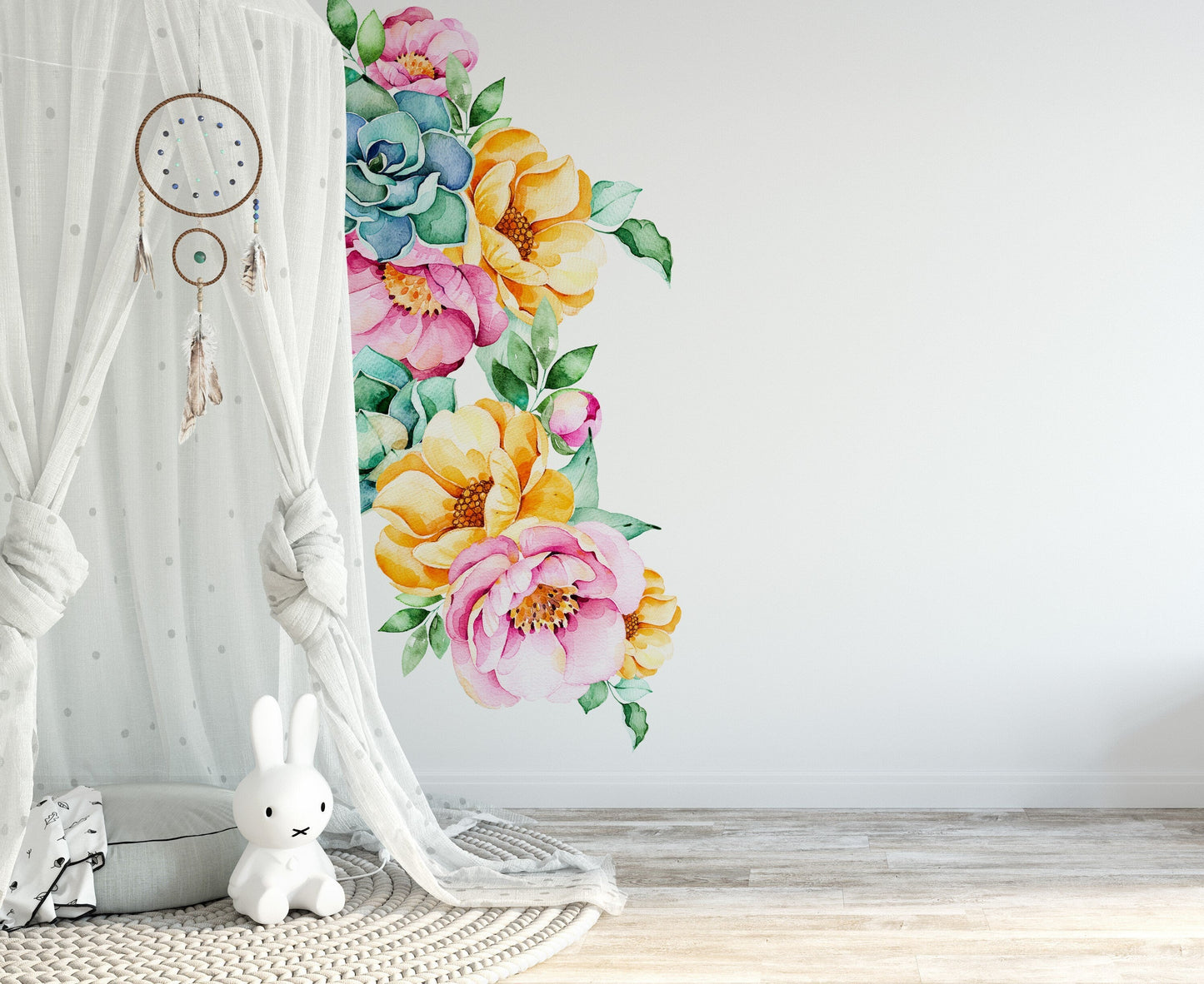 Flower Wall Stickers, Colourful Flowers Nursery Stickers