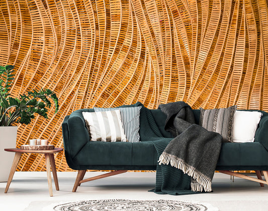Watercolor rattan wallpaper-bohemian wallpaper-boho chic wallpa... for nursery and home wall decor.