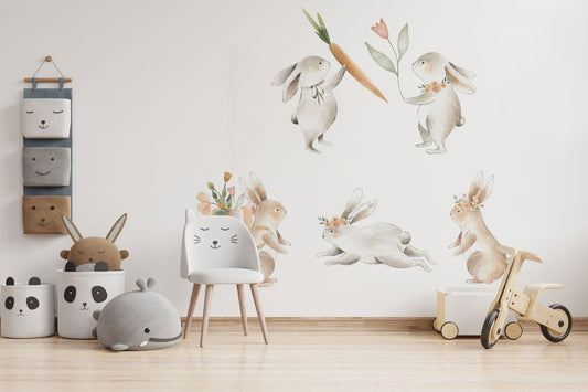 Buddies Wall decal for kids / big set forest animals / nursery woodland / hand painted / watercolor
