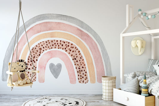 Watercolor rainbow wall decal | nursery wall decal | large watercolor rainbow wall sticker | removable rainbow mural for kids for nursery and home wall decor.