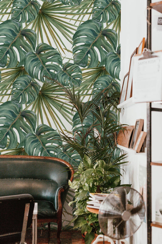 Deliciosa Leaves | Peel and Stick Wallpaper | Removable Wallpaper | Wall Decor | Home Decor | Wall Art | Wall Prints