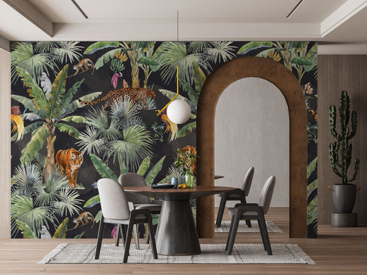 Kings of the Exotic Jungle | Removable Wallpaper | Scandinavian Wallpaper | Temporary Wallpaper | Peel and Stick Wallpaper