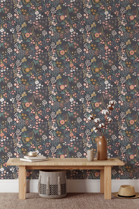Pastel Flower Field | Wall Hanging | Peel and Stick Wallpaper | Removable Wallpaper | Wall Decor | Home Decor | Wall Art Printable