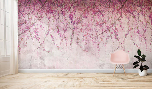 Sakura branches wall mural Removable Large Wallpaper Self-Adhesive Wall Decor, Japanese wall art, Blossom, sakura flowers wall decor