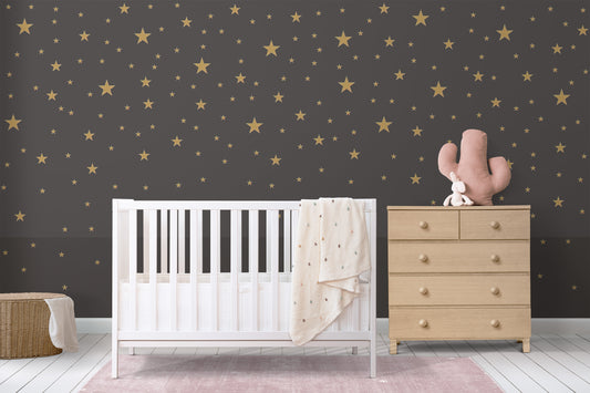 Watercolor gold stars wall decals pack - peel and stick confetti wall decals - non metallic star wall decals, any colors for nursery and home wall decor.