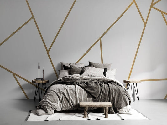 Watercolor gold silver wall decal, geometric line wall sticker, peel and stick gradient metallic wall decals, any colors line wall sticker for nursery and home wall decor.