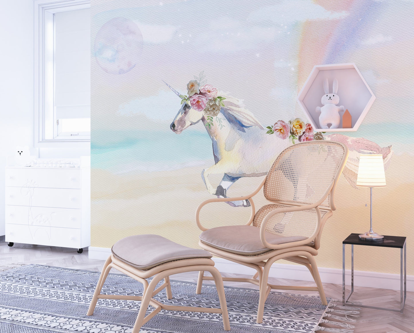 Unicorn and Rainbow Wall Mural