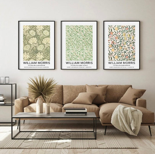 Set of Three Botanical Jasmine Prints by William Morris
