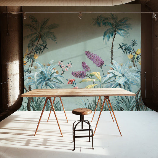 Banana Leaf Wallpaper Wallpaper, Wall Mural, Peel and Stick, Self Adhesive, Wall Covering by Bella Stampa Studio