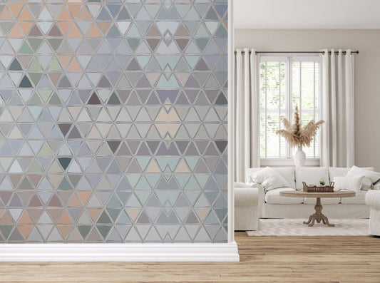 Geometric Square Design Wallpaper, Wall Mural, Peel and Stick, Self Adhesive, Wall Covering by Bella Stampa Studio