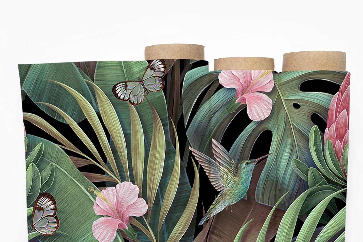 Watercolor tropical leaves wallpaper wallpaper peel and stick for nursery and home wall decor.