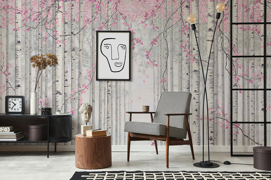 Scenic Forest  Wallpaper, Wall Mural, Peel and Stick, Self Adhesive, Wall Covering by Bella Stampa Studio