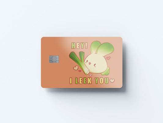 Watercolor i leek you design | credit card sticker | small chip | credit card skin for nursery and home wall decor.