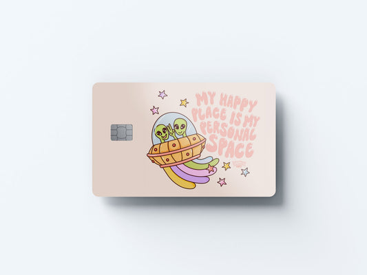 Watercolor i love my personal space design | credit card sticker | small chip | credit card skin for nursery and home wall decor.