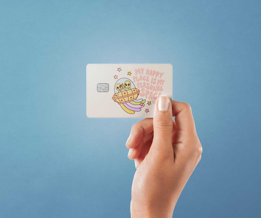 Watercolor i love my personal space design | credit card sticker | small chip | credit card skin for nursery and home wall decor.