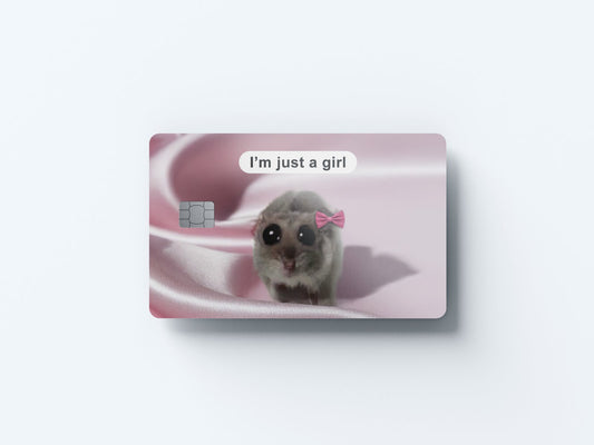Watercolor i’m just a girl design | credit card sticker | small chip | credit card skin for nursery and home wall decor.