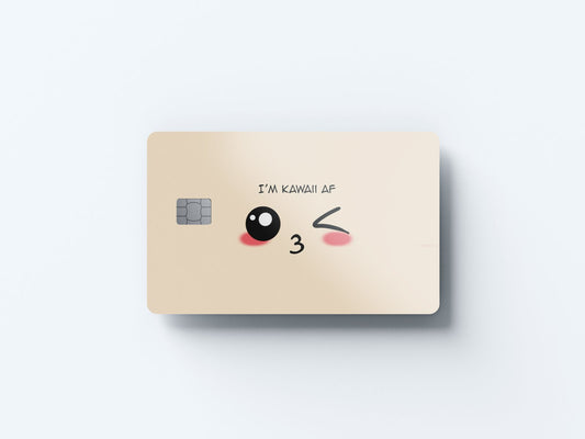 Watercolor i’m kawaii af design | credit card sticker | small chip | credit card skin for nursery and home wall decor.