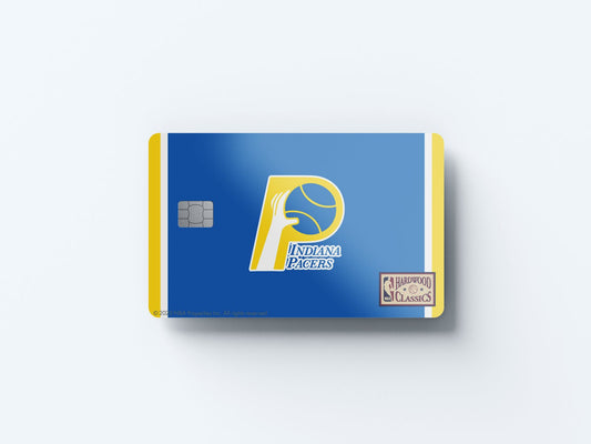 Watercolor indiana pacers away warmups hardwood classics design | credit card sticker | small chip | credit card skin for nursery and home wall decor.