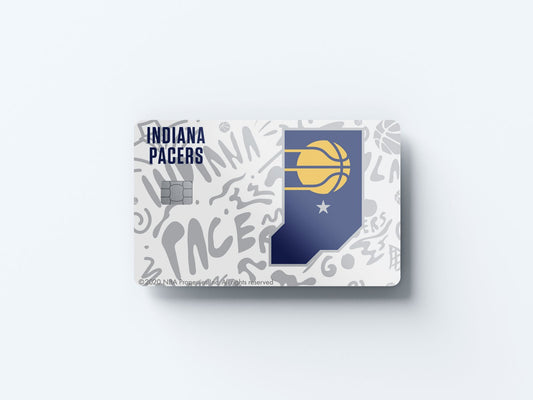 Watercolor indiana pacers team mural design | credit card sticker | small chip | credit card skin for nursery and home wall decor.