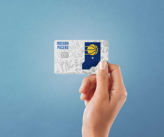 Watercolor indiana pacers team mural design | credit card sticker | small chip | credit card skin for nursery and home wall decor.