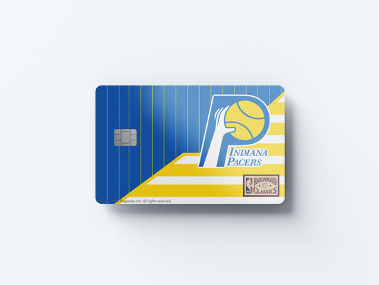 Watercolor indiana pacers uptempo hardwood classics design | credit card sticker | small chip | credit card skin for nursery and home wall decor.
